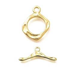 Настоящее золото 18K Покрытие стойки латунные застежки-тумблеры, долговечный, без свинца и без кадмия, реальный 18 k позолоченный, бар: 10x25.5x1.5 mm, отверстие : 2 мм, Кольцо: 16x13x1.5 mm, отверстие : 2 мм