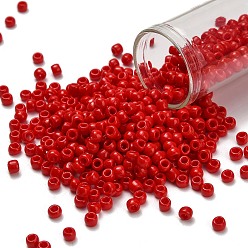 (45A) Opaque Cherry Тохо 6/0 круглые бусины, японский бисер, (45 а) непрозрачная вишня, 4 мм, отверстие : 1.5 мм, Около 168 шт / 10 г