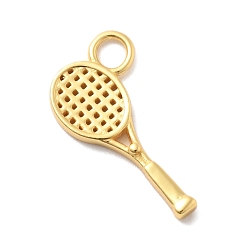 Sports 925 стерлингов серебряные подвески, золотые, с печатью 925, ракетки для бадминтона, 9.5x17x1 мм, отверстие : 2.5 мм