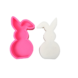 Rabbit Easter Rabbit DIY Candle Silhouette Silicone Molds, Car Freshie Molds, for Aroma Beads, Scented Candle Making, Rabbit, 13x7.7x3.35cm, Inner Diameter: 12x6.4cm