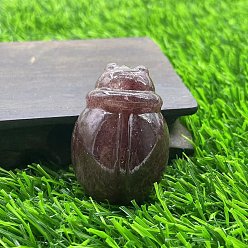 Клубничный Кварц Резные целебные фигурки божьей коровки из натурального клубничного кварца, Украшения из камня с энергией Рейки, 50 мм