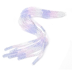 Сливовый Прозрачный градиент цвета стеклянные бусины пряди, двухконусные, граненые, слива, 4x3.5 мм, отверстие : 1 мм, около 70 шт / нитка, 9.65'' (24.5 см)