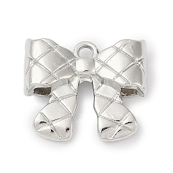 Платина Подвески из сплава , бантом прелести, без свинца, без кадмии и без никеля, стойки покрытие, платина, 15x17.5x5 мм, отверстие : 1.8 мм