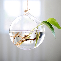 Круглые Подвесные стеклянные горшки для растений, Прозрачная гидропонная стеклянная ваза для украшения дома в саду, круглые, 150 мм