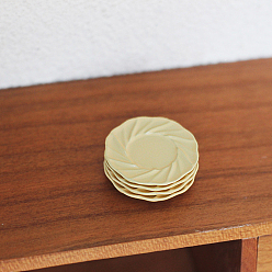 Светло-хаки Мини-украшения из пластин из сплава, аксессуары для кукольного домика с микро-ландшафтом, притворяясь опорными украшениями, светлый хаки, 20x2 мм, 4 шт / комплект