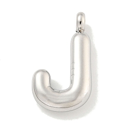 Letter J Не тускнеющие 304 подвески из нержавеющей стали, буквенное очарование, цвет нержавеющей стали, буква J, 24x23.5x5 мм, отверстие : 3 мм