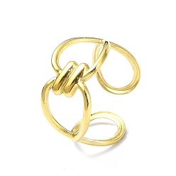 Real 18K Gold Plated Ion Plating(IP) 304 Stainless Steel Open Cuff Ring, Hollow Infinity, Real 18K Gold Plated, Inner Diameter: 18mm
