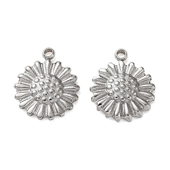 Нержавеющая Сталь Цвет 304 прелести нержавеющей стали, подсолнечник, цвет нержавеющей стали, 12x10x2 мм, отверстие : 1 мм