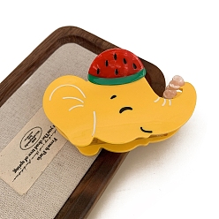 Желтый Заколки для волос с когтями из ацетата целлюлозы (смола), слон, аксессуары для волос для девочек или женщин, желтые, 85 мм