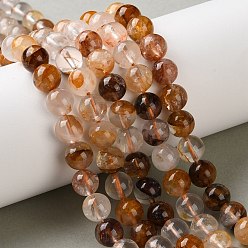 Yellow Hematoid Quartz Натуральный желтый гематоидный кварц/золотые целебные кварцевые бусины нити, круглые, 7.8~8.8 мм, отверстие : 0.8 мм, около 52~57 шт / нитка, 15.08~15.55 дюйм (38.3~39.5 см)