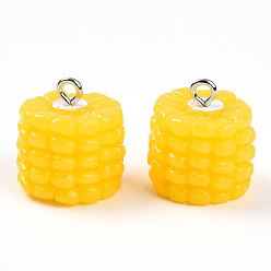 Золотистый Подвески из смоляного железа, кукуруза, золотые, 16.5~17x15.5~16x15.5~16 мм, отверстие : 2 мм
