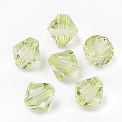 Lawn Green Transparent Acrylic Beads, Bicone, Lawn Green, 8x7.5mm, Hole: 2mm, about 2640pcs/500g
