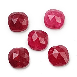 Нефрит Природного нефрита кабошоны, окрашенные, граненые квадратные, 8x8x4 мм