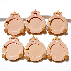 Бледно-Розовый 10 шт. Кабошоны из смолы, кролик/кот/панда/медведь, розовый жемчуг, 32x30 мм