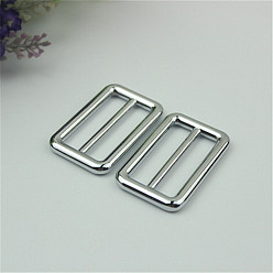 Серебро Регулятор скользящей пряжки из цинкового сплава, многоцелевые петли для лямок, аксессуары для багажного ремня, серебряные, 0.55 см, внутренний диаметр: 21x38 мм
