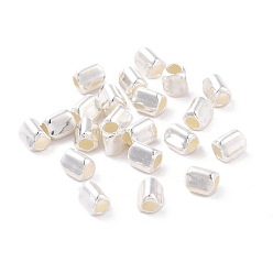 Silver 925 Sterling Silver Beads, Tri-Prism, Silver, 3x3x3.5mm, Hole: 1.5mm, about 161Pcs/10g