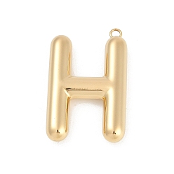 Letter H 304 подвески из нержавеющей стали, ионное покрытие (ip), буквенное очарование, Письмо ч, 38x24x6.5 мм отверстие: 2 мм