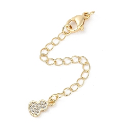 Настоящее золото 18K Латунные микро-паве кубические цирконии заканчиваются цепочками, без кадмия, без никеля и без свинца, Groud, реальный 18 k позолоченный, 75 мм, отверстие : 2.5 мм