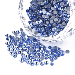 Сапфир Исправление горный хрусталь, стеклянные горные хрустальные плоские задние кабошоны, полукруглый, сапфир, сс 8, 2.3~2.4x1 мм , около 1440 шт / мешок