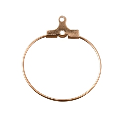 Розовое Золото 304 подвески из нержавеющей стали, обручание серьги, розовое золото , 24x22x1.5 мм, 20 датчик, отверстие : 1 мм, штифты : 0.8 мм