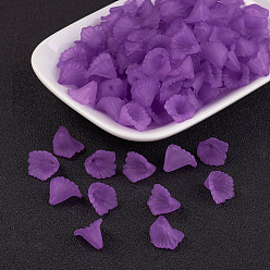 Лиловый Прозрачные акриловые бусины, матовые, цветок, окрашенные, сирень, 12x12x1.8 мм, Отверстие : 1.5 мм , около 1900 шт / 500 г