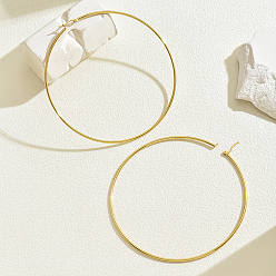 Золотой Стильные 201 серьги-кольца из нержавеющей стали с увеличенными кольцами, золотые, 106 мм