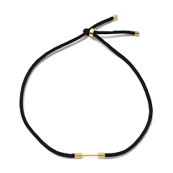Black Adjustable Nylon Cord Necklace Making, with Brass Beadable Bar, Golden, Black, 18.11x0.16 inch(46x0.4cm)