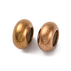 Light Gold 201 из нержавеющей стали бусы, с силиконом внутри, ионное покрытие (ip), рондель, золотой свет, 8x4 мм, отверстие : 2.5 мм