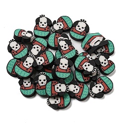 Средний Морско-зеленый Бусины из полимерной глины , без отверстия , собака, средний морской зеленый, 10.5x7.5x1.5 мм, Около 3333 шт / 500 г