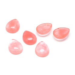 Стеклянный Камень Арбуза Вишневого кварцевого стекла кабошонов, слеза, 25x18x6 мм