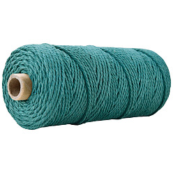 Vert De Mer Clair Fils de ficelle de coton pour l'artisanat tricot fabrication, vert de mer clair, 3mm, environ 109.36 yards (100m)/rouleau