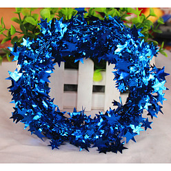 Королевский синий Елочные украшения цветные полоски, для праздничных праздничных принадлежностей, звезда, королевский синий, 7.5 м / прядь