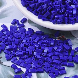 (HTL414) Непрозрачный Кобальтовый Миюки половина бусины тила, японский бисер, 2 отверстие, (htl 414) непрозрачный кобальт, 5x2.3x1.9 мм, Отверстие : 0.8 мм , около 1250 шт / 50 г