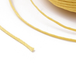 Gold Flat Waxed Polyester Cords, Gold, 1x0.3mm, about 284.33 yards(260m)/roll