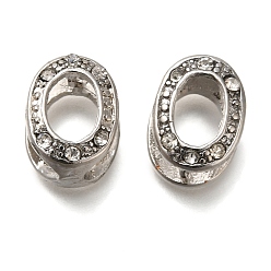 Платина Вакуумное покрытие PVD и долговечная латунь с покрытием и держателями из стразов, Без кадмия, без никеля и свинца, овальные, платина, 12x9 мм, штифты : 1 мм