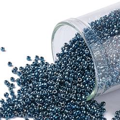 (511) Galvanized Peacock Blue TOHO Round Seed Beads, Japanese Seed Beads, (511) Galvanized Peacock Blue, 15/0, 1.5mm, Hole: 0.7mm, about 135000pcs/pound
