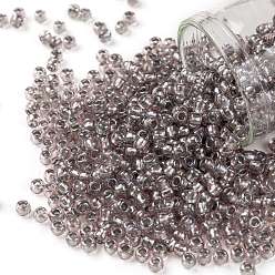 (1807) Grey Lined Soft Rose Rainbow Toho 8/0 runde Perlen, japanische Rocailles, (1807) grau gefütterter weicher Rosenregenbogen, 3 mm, Bohrung: 1 mm, über 222pcs / Flasche, 10 g / Flasche