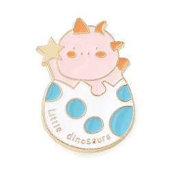 Pink Динозавр с эмалированными булавками в форме яйца, булавки для лацканов из сплава для одежды рюкзака, розовые, 29.5x20 мм
