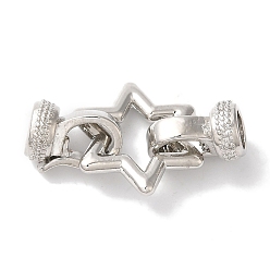 Платина Звездчатая стойка с латунным покрытием, складными застежками, долговечный, без свинца и без кадмия, платина, 27 мм, отверстие : 5 мм