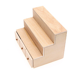 Цвет Древесины Мини-модель деревянного шкафа, аксессуары для кукольного домика с микро-ландшафтом, притворяясь опорными украшениями, деревесиные, 110x75x80 мм