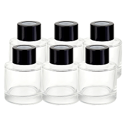 Black Glass Aromatherapy Subpackage Bottle, with Aluminium Oxide Cover & PP Plug, Plastic Funnel Hopper & Transfer Pipettes, Electrophoresis Black, 49.5x68.5mm, Capacity: 50ml(1.69 fl. oz), 6pcs