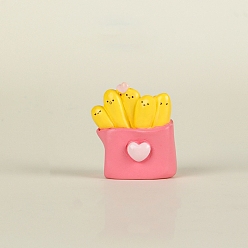 Ярко-Розовый Мини-модель картофеля фри из смолы, имитация еды, аксессуары для микроландшафта, притворяясь опорными украшениями, ярко-розовый, 25x20 мм