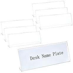 Clear Acrylic Table Sign Holders,  L Shape Place Card Holders, for Wedding, Restaurant, Birthday Party Decorations, Clear, 46x280x101mm