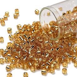 (22) Silver Lined Light Topaz Тохо 6/0 круглые бусины, японский бисер, (22) светлый топаз с серебряной подкладкой, 4 мм, отверстие : 1.5 мм, Около 168 шт / 10 г