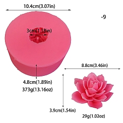 Ярко-Розовый Силиконовые формы для лотоса своими руками, формы для изготовления свечей, форма для ароматерапевтической свечи, ярко-розовый, 10.4x4.8 см, Внутренний диаметр: 8.8x3.9 cm