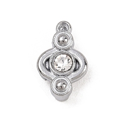 Платина Поручни из горного хрусталя из сплава, кулон-слайдер, платина, 17x10.5x7 мм, отверстие : 1.2 мм