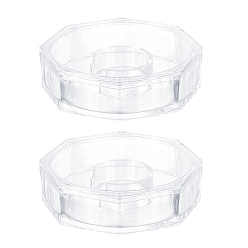 Clair Conteneurs de stockage de perles acryliques, octogone, clair, 10.3x10.3x3.1 cm