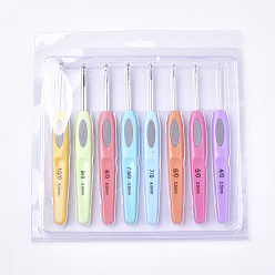 (52) Непрозрачная лаванда Алюминий крючки, с абс пластиковой ручкой, разноцветные, 140x14.5x8 мм, штифт: 2.5 мм / 3 мм / 3.5 мм / 4 мм / 4.5 мм / 5 мм / 5.5 мм / 6 мм, 8 шт / комплект