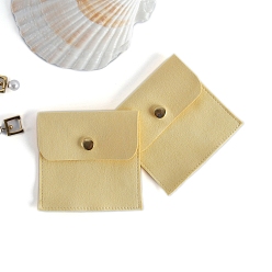 Светло-желтый Бархатные мешочки для хранения украшений с кнопкой, для упаковки свадебной вечеринки, квадратный, светло-желтый, 8x8 см