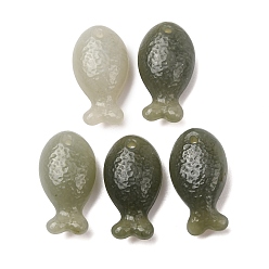 Nephrite Jade Подвески из натурального нефрита Хэтян, рыбы прелести, 22x12x8 мм, отверстие : 1.2 мм